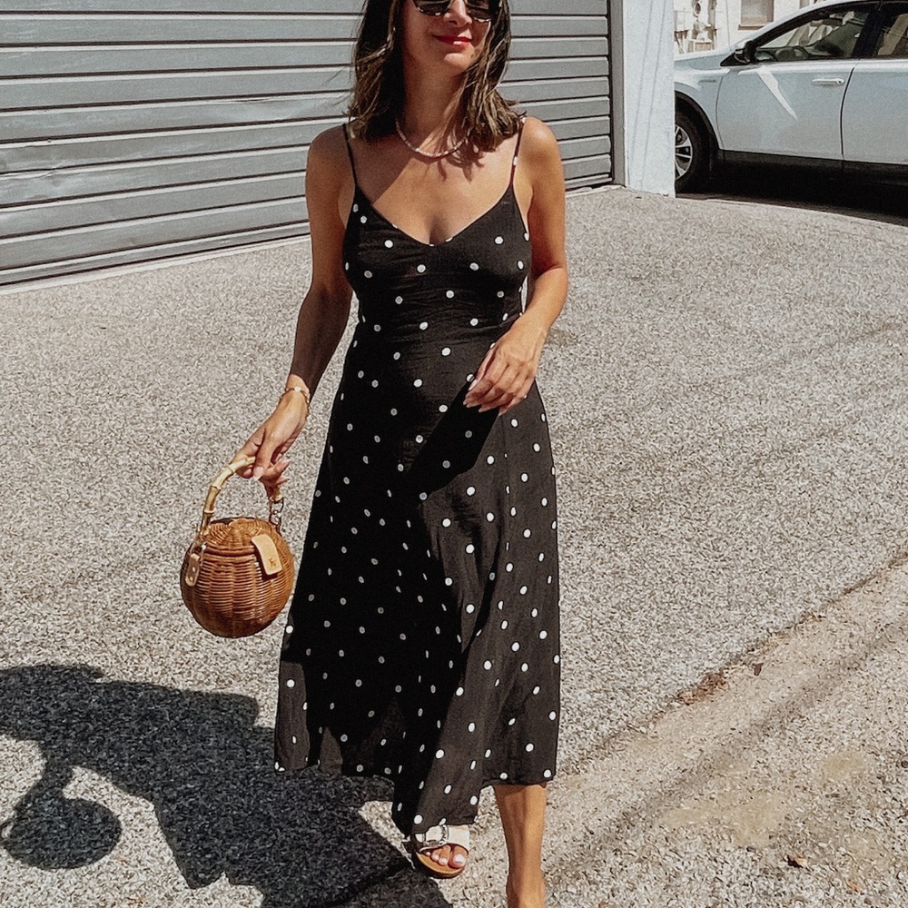 Sezane Marguarita Polka Dot Dress